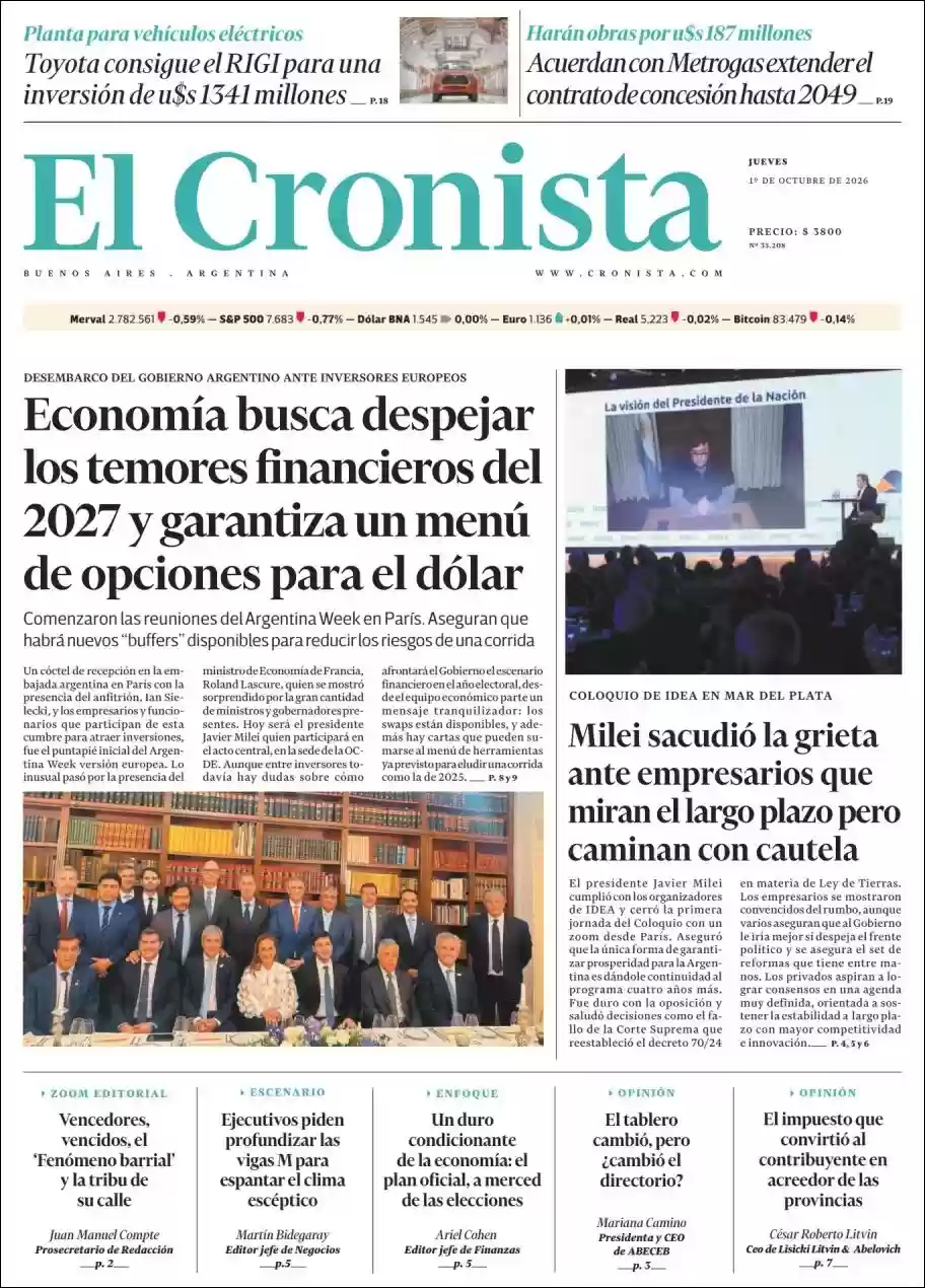 Estudios Max | FM MONUMENTAL - Tapa del diario Cronista