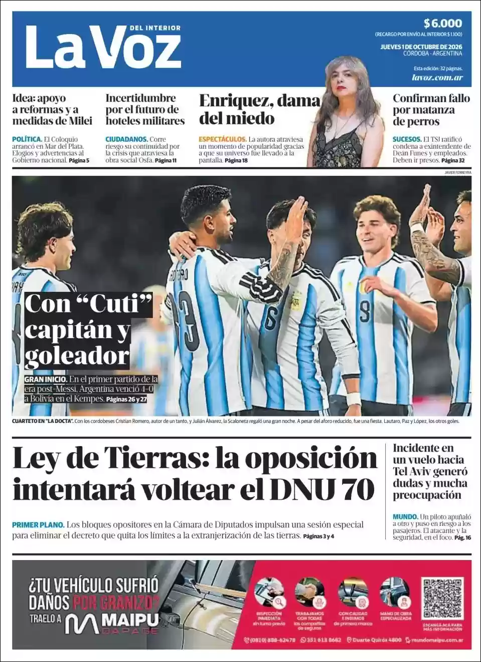 Estudios Max | FM MONUMENTAL - Tapa del diario La Voz