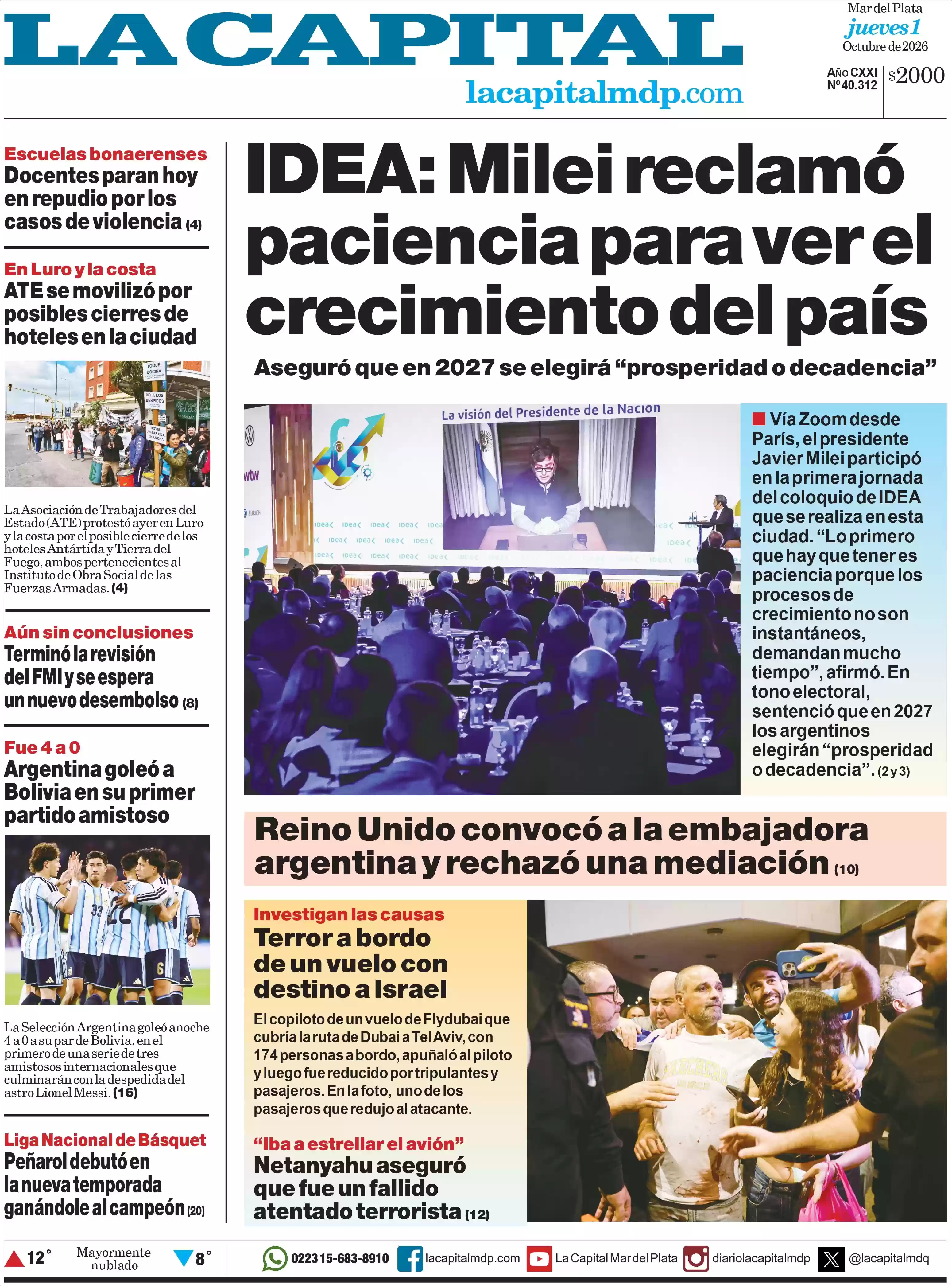 Estudios Max | FM MONUMENTAL - Tapa del diario La Capital