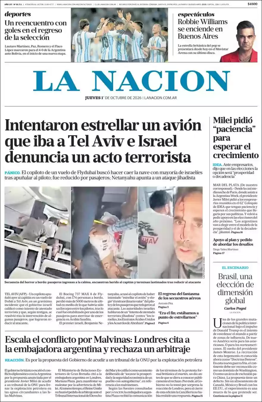 Estudios Max | FM MONUMENTAL - Tapa del diario Nacion