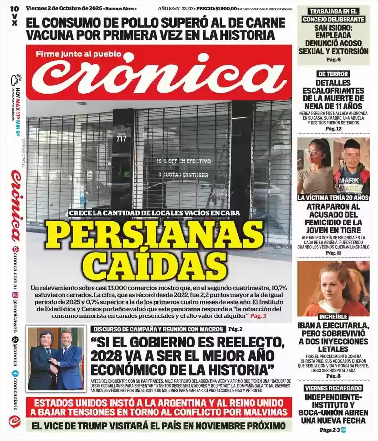 Estudios Max | FM MONUMENTAL - Tapa del diario Crónica